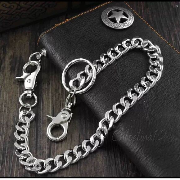 🎉HP🎉Men Leather Biker wallet card holder with chain - Picture 4 of 9